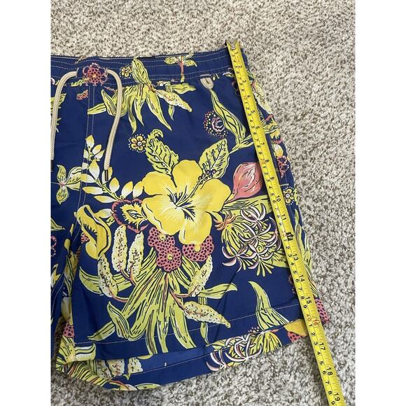 Polo Ralph Lauren Tropical Floral Print Swim Trunks Board Shorts Men M Blue - Picture 9 of 9